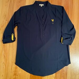 Navy and Gold WV Logo Blouse Like New